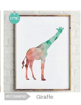 Geometric Giraffe Canvas Art Print Painting Poster,  Wall Pictures for Home Decoration, Home Decor 237-11-3