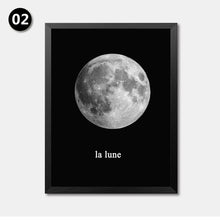 Load image into Gallery viewer, The Planet Canvas Art Print Poster, Black White Wall Picture for Home Decoration, Moon La Lune Print Art Wall Poster HD2208
