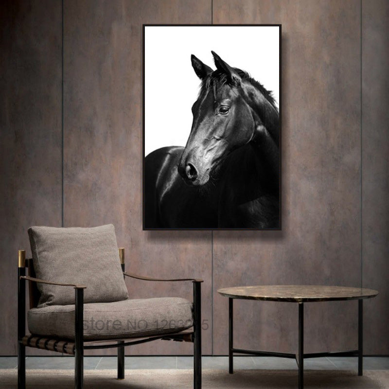 Nordic Decoration Posters And Prints  Leisurely Holiday Horse Wall Art Canvas Painting Wall Pictures For Living Room Unframed