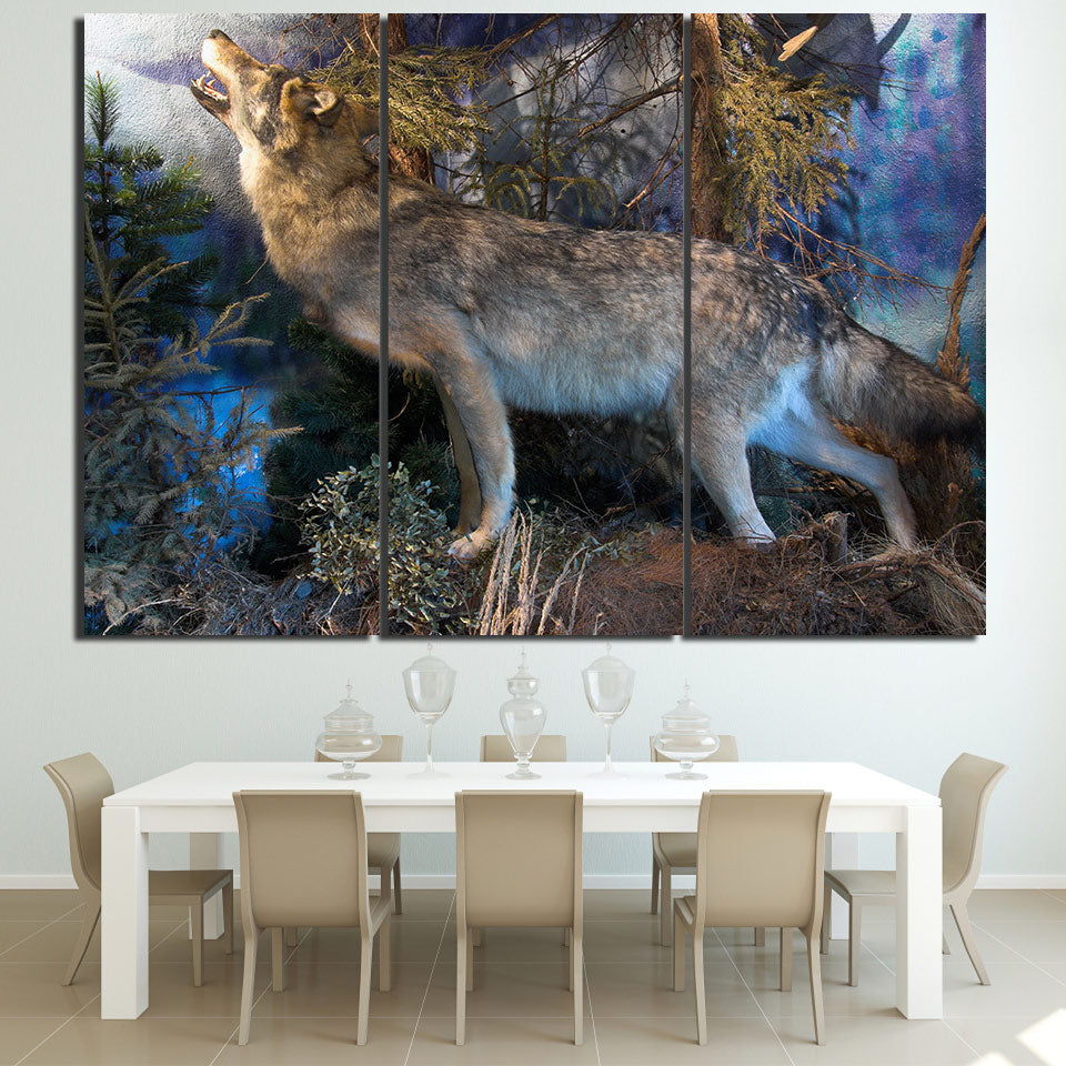 3 Piece HD Printed Howling Wolf Canvas Painting Abstract Forest Wall Pictures For Living Room Decor Free shipping CU-2498C
