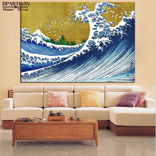 DPARTISAN a colored version of the big wave Giclee  poster By KATSUSHIKA HOKUSAI art prints on canvas for home decor pictures