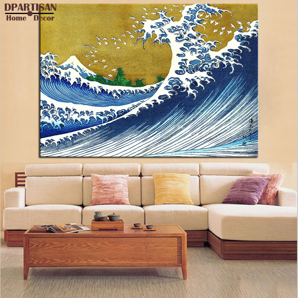 DPARTISAN a colored version of the big wave Giclee  poster By KATSUSHIKA HOKUSAI art prints on canvas for home decor pictures