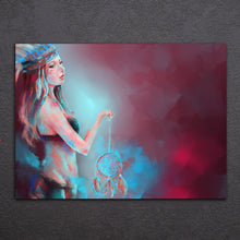 Load image into Gallery viewer, HD Print  1 Piece canvas painting abstract woman with dreamcatcher decor for living Room Free Shipping NY-7168C
