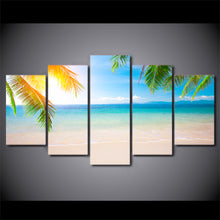 Load image into Gallery viewer, HD Printed 5 Piece Canvas Art Summer Beach Seascape Painting Modular Wall Pictures for Living Room Free Shipping CU-2403B
