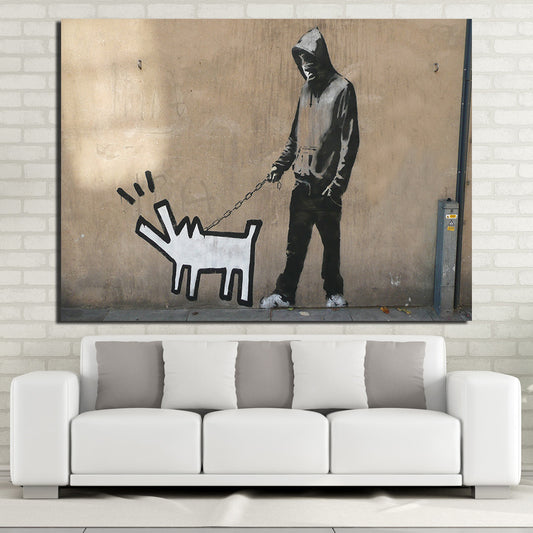 HD Printed 1 piece Banksy Street Canvas Painting Graffiti Wall Frame Poster Wall Pictures for Living Room Free Shipping NY-7067C