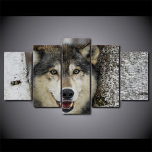 Load image into Gallery viewer, HD Printed 5 Piece Canvas Art Brown Wolf Painting Framed Modular Wall Pictures for Living Room Modern Free Shipping  CU-2426C
