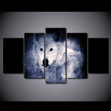 Load image into Gallery viewer, HD Printed 5 Piece Canvas Art White Wolf in Dark Painting Modular Poster Wall Pictures for Living Room Free Shipping CU-2297B
