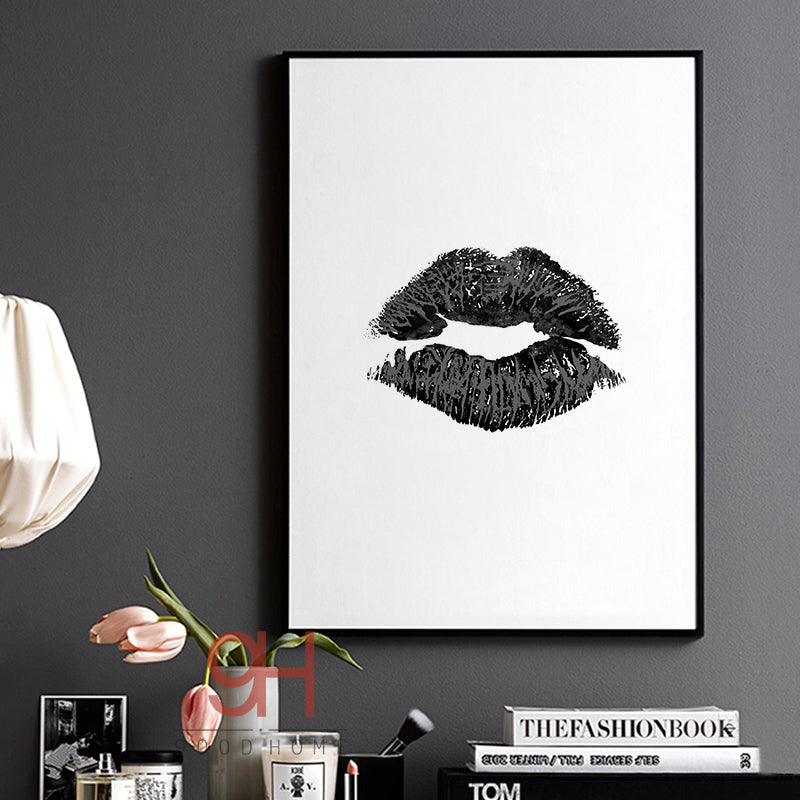 Nordic Canvas Art Print Poster,  Minimalism Lip Wall Pictures for Home Decoration, Wall Art Decor NOR004