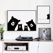 Load image into Gallery viewer, Poster And Prints Nordic Poster Four Bears Kid Room Nursery Wall Art Canvas Painting Wall Pictures For Living Room Unframed
