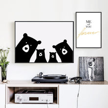 Load image into Gallery viewer, Poster And Prints Nordic Poster Four Bears Kid Room Nursery Wall Art Canvas Painting Wall Pictures For Living Room Unframed
