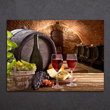 Load image into Gallery viewer, 1 Pieces Grapes Wine Drink Canvas Paintings HD Printed Vintage Wall Art Modular Framed Canvas Kitchen Room Home Decor NY-7094C
