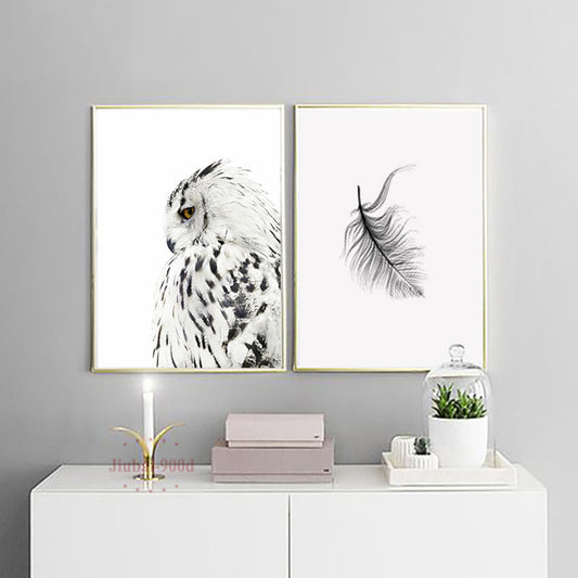 900D Posters And Prints Wall Art Canvas Painting Wall Pictures For Living Room Nordic Owl Decoration NOR026