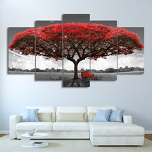 Load image into Gallery viewer, HD printed 5 piece canvas art Black and white Red tree painting wall pictures for living room modern free shipping CU-2572B

