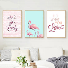 Load image into Gallery viewer, Posters And Prints Flamingo Nordic Wall Pictures For Living Room Cuadros Canvas Art Flower Wall Art Canvas Painting Unframed
