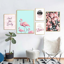 Load image into Gallery viewer, Posters And Prints Flamingo Nordic Wall Pictures For Living Room Cuadros Canvas Art Flower Wall Art Canvas Painting Unframed

