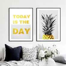 Load image into Gallery viewer, Posters And Prints Nordic Poster Canvas Art Art Print Cuadros Canvas Art Pineapple Letter Wall Art Canvas Painting Unframed
