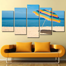 Load image into Gallery viewer, HD Printed 5 Piece Canvas Art Beach Painting Framed Sea Poster Wall Pictures for Living Room Home Deco Free Shipping CU-2404A

