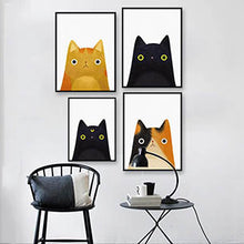 Load image into Gallery viewer, Modern Nordic Kawaii Animals Cat Wooden Framed Home Decor Kids Room Canvas Painting Nursery Wall Art Print Picture Poster Hanger
