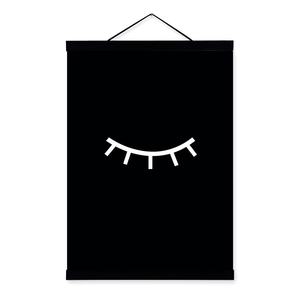 Black White Minimalist Eyes A4 Wooden Framed Posters Nordic Living Room Wall Art Canvas Painting Home Decor Print Picutre Scroll
