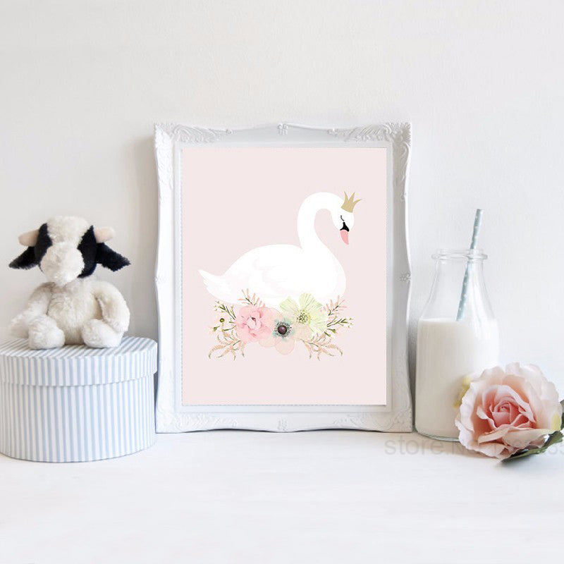 Posters And Prints Nordic Poster Canvas Art Wall Pictures For Living Room Swan Poster Wall Art Canvas Painting Unframed