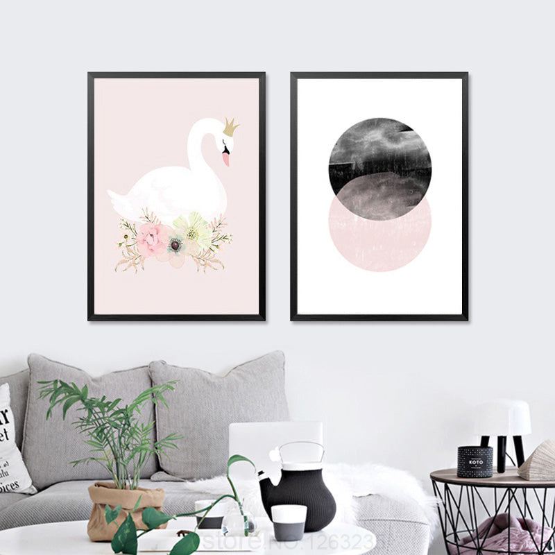 Posters And Prints Nordic Poster Canvas Art Wall Pictures For Living Room Swan Poster Wall Art Canvas Painting Unframed