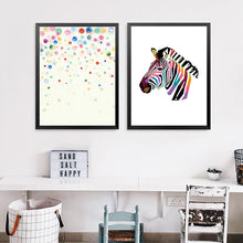 Load image into Gallery viewer, Colorful Animal Canvas Art Print Painting Poster, Canvas Wall Picture For Home Decoration, Zebra Wall Decor HD2279
