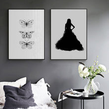 Load image into Gallery viewer, Posters And Prints Nordic Poster Wall Pictures For Living Room Canvas Art Butterfly Girl Wall Art Canvas Painting Unframed
