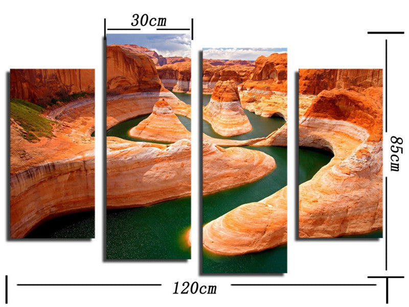 Grand Canyon National Park 4 Panels Wall Art Canvas Paintings Wall Decorations for Home Artwork Giclee Wall Artwork Home Decor