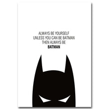 Load image into Gallery viewer, Cartoon Superheroes Batman Motivational Poster Quote Print Wall Art Canvas Painting Nursery Picture Baby Living Room Home Decor

