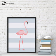 Load image into Gallery viewer, Nordic Art Flamingo Rabbit Minimalist Art Canvas Poster Painting Cartoon Modern Nursery Picture Print Baby Room Wall Decoration
