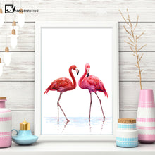 Load image into Gallery viewer, Watercolor Flamingo Posters and Prints Minimalist Wall Art Canvas Painting Decorative Wall Picture for Living Room  Home Decor
