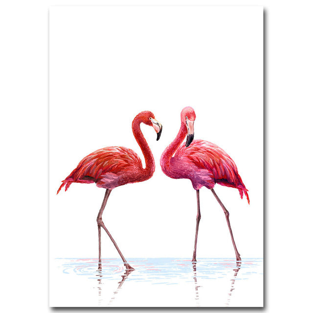 Watercolor Flamingo Posters and Prints Minimalist Wall Art Canvas Painting Decorative Wall Picture for Living Room  Home Decor