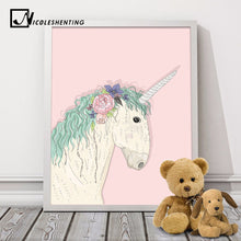 Load image into Gallery viewer, Unicorn Cartoon Canvas Posters and Prints Minimalist Painting Wall Art Canvas Picture Nordic Style Kids Decoration Home Decor
