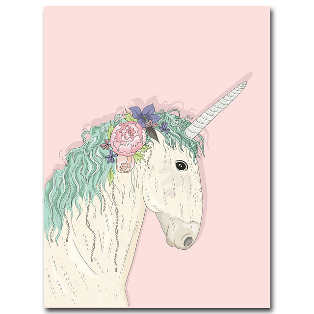 Unicorn Cartoon Canvas Posters and Prints Minimalist Painting Wall Art Canvas Picture Nordic Style Kids Decoration Home Decor