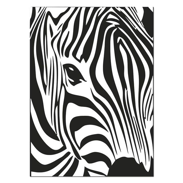 Black White Animal Zebra Wall Art Canvas Posters and Prints Canvas Painting Wall Pictures for Living Room Modern Home Decor