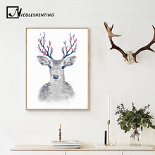 Load image into Gallery viewer, Nordic Decoration Watercolor Feather Deer Minimalist Posters and Prints Wall Art Canvas Painting Wall Pictures for Living Room
