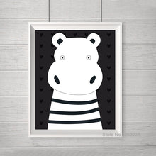 Load image into Gallery viewer, Wall Art Canvas Painting Art Prints Paintings Hippo Star Nursery Wall Pictures For Living Room Nordic Decoration Poster Unframed
