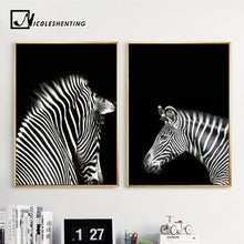 Load image into Gallery viewer, Black White Animal Zebra Wall Art Canvas Posters and Prints Minimalist Abstract Painting Wall Picture for Living Room Home Decor
