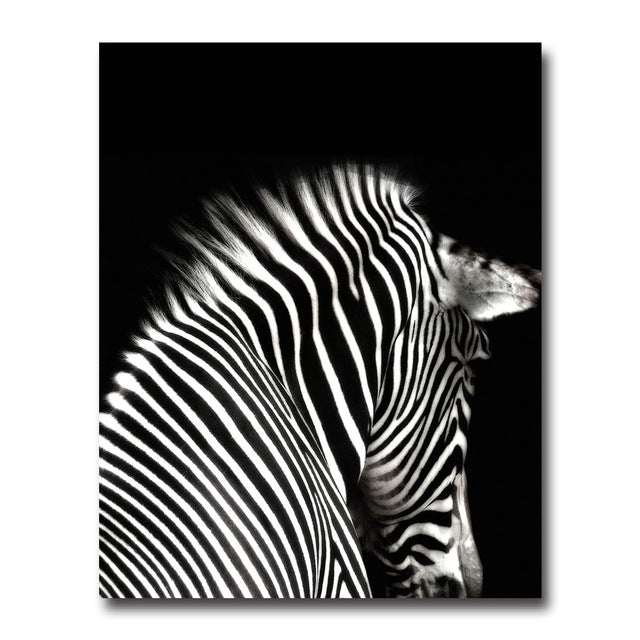 Black White Animal Zebra Wall Art Canvas Posters and Prints Minimalist Abstract Painting Wall Picture for Living Room Home Decor