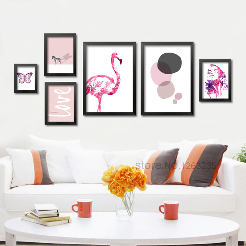 Posters And Prints Nordic Wall Pictures For Living Room Cuadros Canvas Art Flamingo Wall Art Canvas Painting No Poster Frame