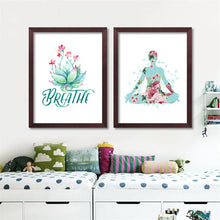 Load image into Gallery viewer, Breathe Yoga Room Fitness Canvas Art Print Poster Still Life Wall Picture Canvas Painting Home Decor FG0032
