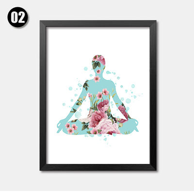 Breathe Yoga Room Fitness Canvas Art Print Poster Still Life Wall Picture Canvas Painting Home Decor FG0032