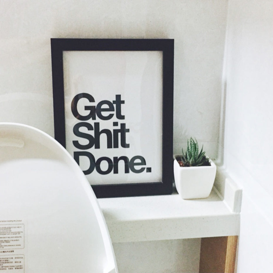 Get Shit Done Quotes Canvas Painting Black and White Nordic Posters Prints Wall Art Pictures for Bathroom Home Decor Unframed