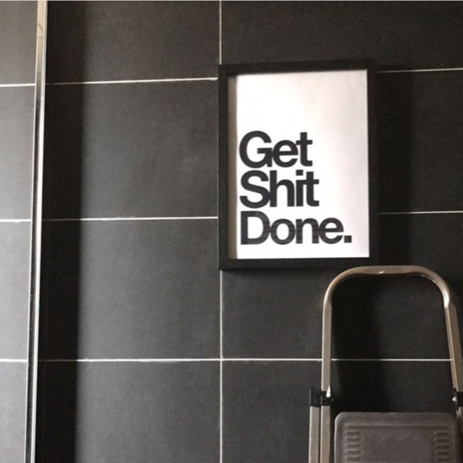 Get Shit Done Quotes Canvas Painting Black and White Nordic Posters Prints Wall Art Pictures for Bathroom Home Decor Unframed