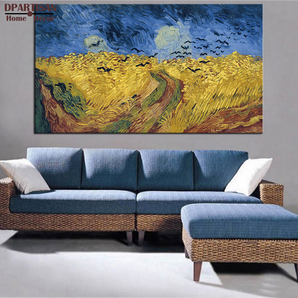 DPARTISAN Wheatfield with Crows 1890 Giclee poster vincent Van Gogh print  Wall oil Painting picture Home Decor print on canvas