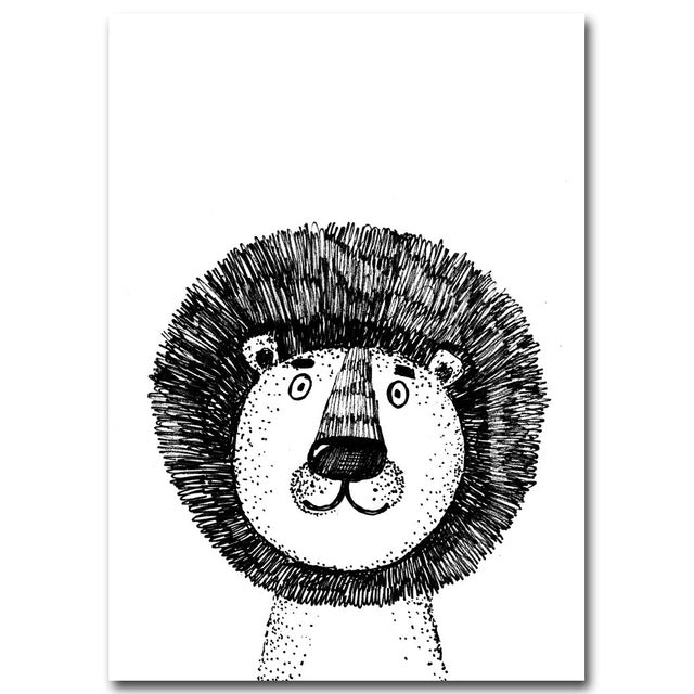 Nordic Decoration Cartoon Lion Bear Posters and Prints Canvas Paintings Animal Wall Art Nursery Picture Children Room Decoration