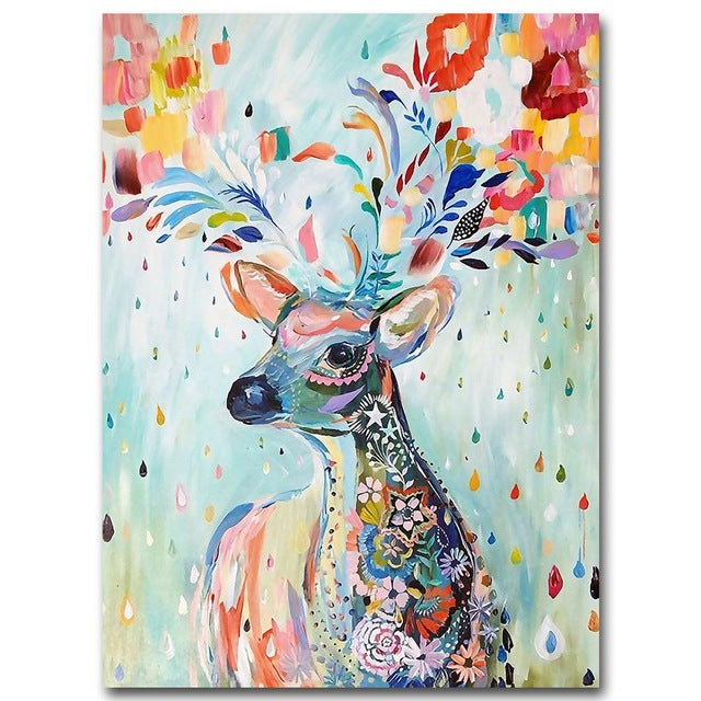 Nordic Art Watercolor Animal Deer Minimalist Poster Canvas Painting A4 Wall Picture Print Modern Home Room Decor Hand Painted