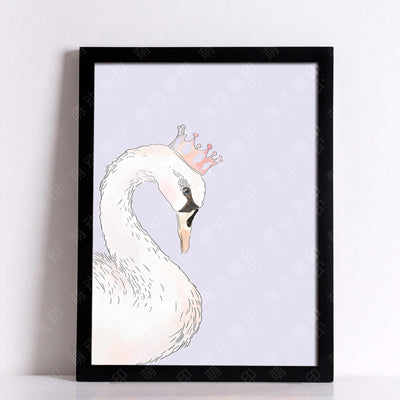 Nordic Poster Cartoon Cuadros Swan Princess Wall Art Canvas Painting Posters And Prints Wall Pictures For Living Room Unframed