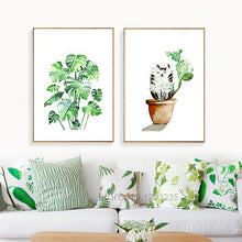 Load image into Gallery viewer, Flamingo Cat Turtle Leaf Cactus Posters And Prints Nordic Poster Wall Art Canvas Painting Wall Pictures For Living Room Unframed
