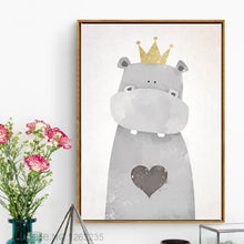 Load image into Gallery viewer, Kids Cartoon Nursery Nordic Poster Bear Love Posters And Prints Wall Art Canvas Painting Wall Pictures For Living Room Unframed
